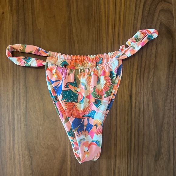 Skatie Bobbi Bottom Thick band- Pink and Orange Bikini Thong with High-Leg Cut - Picture 1 of 2